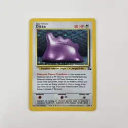 Pokemon TCG Ditto Fossil, Holo Unlimited Rare Card 3/62 - Image 1