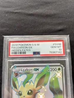 Pokemon Leafeon GX SV46/SV94 2019 Hidden Fates Shiny Vault Holo Rare PSA 10 - Image 2