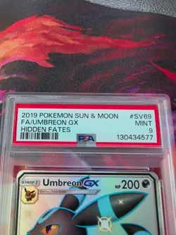 2019 Pokemon Sun & Moon Hidden Fates Shiny Umbreon GX #SV69 PSA 9 MINT - Image 2