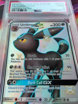 2019 Pokemon Sun & Moon Hidden Fates Shiny Umbreon GX #SV69 PSA 9 MINT - Image 3