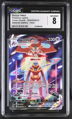 2023 Pokemon Sword & Shield Crown Zenith Galarian Gallery Deoxys VMAX CGC 8 - Image 1