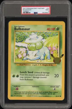 2021 POKEMON FIRST PARTNER JUMBOS #44 BULBASAUR PSA 9 - Image 1