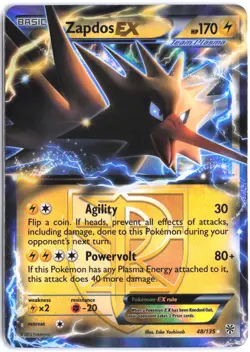 Zapdos EX 48/135 Holo Rare EX Plasma Storm Pokemon - Image 1