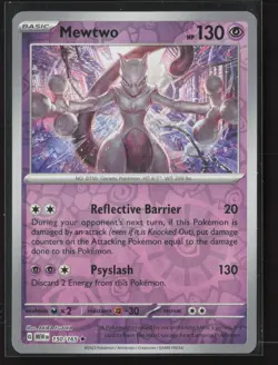 Mewtwo 150/165 Rare 151 Pokemon Reverse Holo Lightly Played - Image 1
