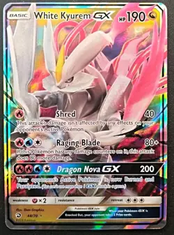 White Kyurem GX 48/70 Dragon Majesty Holo Pokemon TCG - NM - Image 1