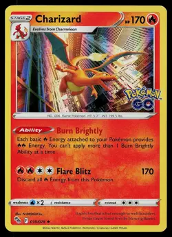 Pokemon Card - Charizard Pokemon GO 010/078 Holo Rare 2022 - Image 1