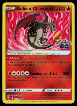 Pokemon Card - Radiant Charizard Pokemon GO 011/078 Radiant Rare 2022 - Image 1