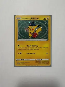 Special Delivery Pikachu SWSH074 SWSH: Sword & Shield Promo Cards Holo **SWIRL** - Image 1