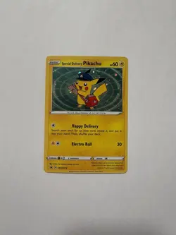 Special Delivery Pikachu SWSH074 SWSH: Sword & Shield Promo Cards Holo **SWIRL** - Image 3
