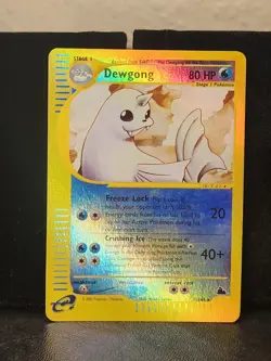 Pokemon Dewgong Skyridge Rare Reverse Holo 7/144 80 HP TCG Card Nintendo Card - Image 1