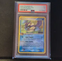 2005 Pokemon Vaporeon #19 Unseen Forces EX Reverse Holo Rare EN PSA 5 - Image 1