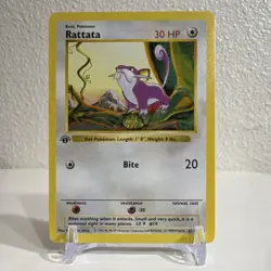 Pokemon Rattata 061/102 Base Set Shadowless 1st Edition - Image 1