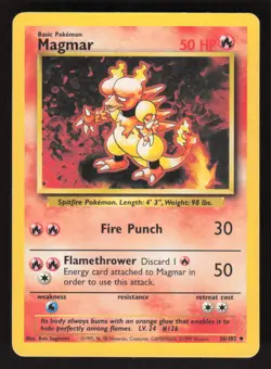 Pokemon TCG Base Set Magmar #036/102 - Image 1