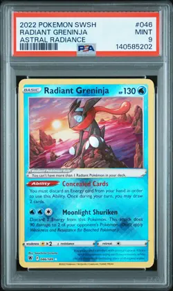 2022 POKEMON SWORD & SHIELD ASTRAL RADIANCE #046 RADIANT GRENINJA PSA 9 - Image 1