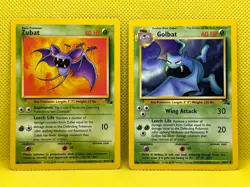 Pokemon Tcg Zubat 57/62 & Golbat 34/62 Fossil Non Holo - Image 1
