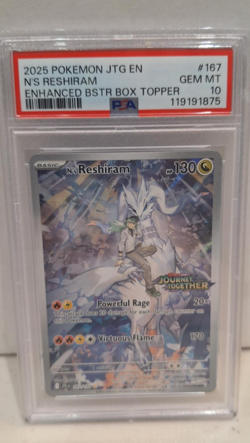 Pokemon- N's Reshiram- Holo IR- JTG Enhanced Booster #167- PSA 10 [Listing B] - Image 1