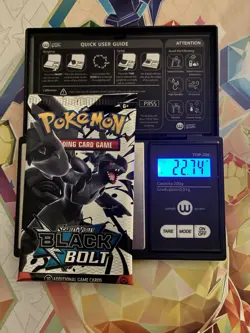 Heavy! 22.74g Pokemon TCG SV 10.5 Black Bolt Booster Pack Sealed! - Image 1
