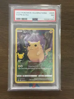 2021 POKEMON CELEBRATIONS #005 FULL ART/PIKACHU PSA 7 - Image 1