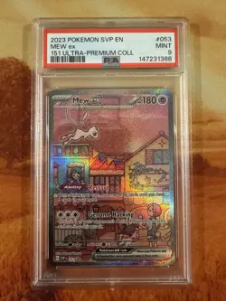 2023 POKEMON SVP EN-SV BLACK STAR PROMO 151 ULTRA-PREM COLL #053 MEW EX PSA 9 - Image 1