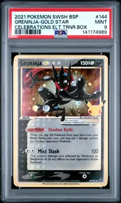 2021 Pokemon Sword Shield Promo Celebrations ETB Greninja #SWSH144 PSA 9 - Image 1