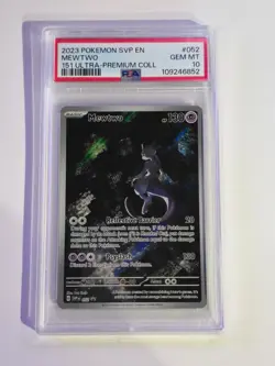 2023 POKEMON SVP EN-SV BLACK STAR PROMO 151 ULTRA-PREM COLL #052 MEWTWO PSA 10 - Image 1