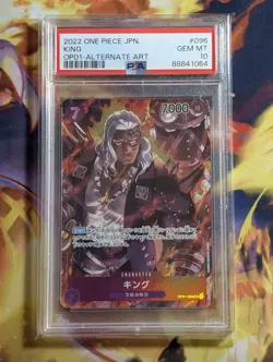PSA 10 MINT JAPANESE ONE PIECE 2022 KING OP01-096 ALTERNATE ART - Image 1