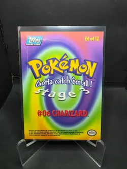 1999 Topps Pokemon CHARIZARD #6 Blue Logo TV Animation Card Vintage LP/NM - Image 3