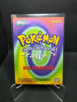 1999 Topps Pokemon CHARIZARD #6 Blue Logo TV Animation Card Vintage LP/NM - Image 4