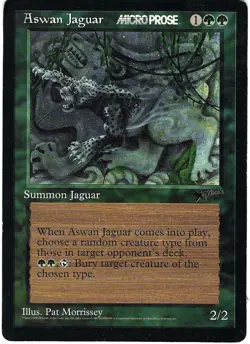 Aswan Jaguar (MicroProse) Oversize Cards Magic: The Gathering MTG Heavily Played - Image 1