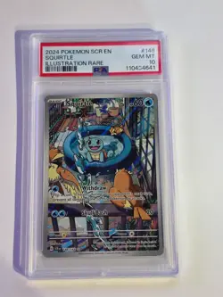2024 POKEMON SCR EN-STELLAR CROWN ILLUSTRATION RARE #148 SQUIRTLE PSA 10 - Image 1