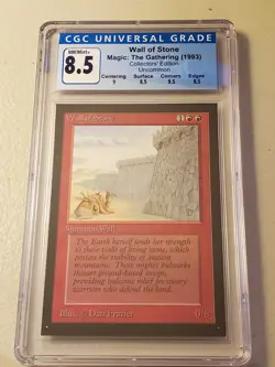 MTG Wall of Stone Collectors' Edition Graded 8.5 - Image 1