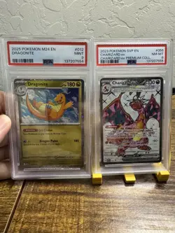 Charizard Ex PSA 8 and Dragonite PSA 9 Bundle - Pokemon TCG - Image 1