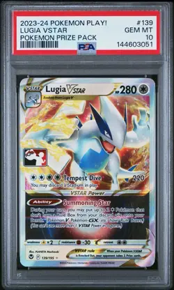 2023-2024 POKEMON PLAY! POKEMON PRIZE PACK #139 LUGIA VSTAR PSA 10 - Image 1