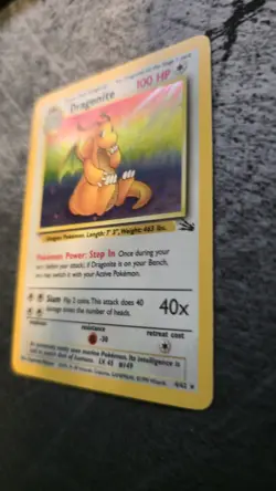 Pokemon TCG Dragonite Fossil Holo Unlimited Rare Card 4/62 - Image 2