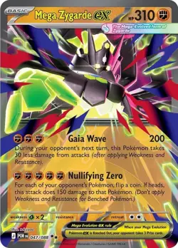 Pokemon TCG Mega Zygarde Ex 47/088 Perfect Order Double Rare NM - Image 1