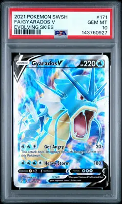 2021 POKEMON SWORD & SHIELD EVOLVING SKIES #171 FULL ART/GYARADOS V PSA 10 - Image 1