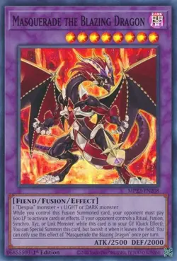 MP22-EN208 Masquerade the Blazing Dragon Super Rare 1st Edition NM YuGiOh TCG - Image 1
