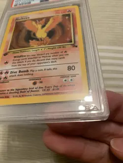 Vintage Moltres Pokemon 1st edition Slab PSA 8 - 27/62 AUTHENTIC! - Image 2