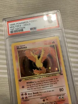 Vintage Moltres Pokemon 1st edition Slab PSA 8 - 27/62 AUTHENTIC! - Image 4