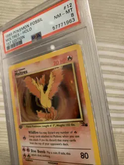 Vintage Moltres Pokemon 1st edition Slab PSA 8 - 27/62 AUTHENTIC! - Image 5