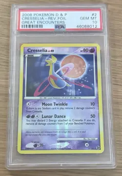 2008 Pokemon diamond & Pearl Cresselia reverse Foil Great Encounters Psa 10 - Image 1