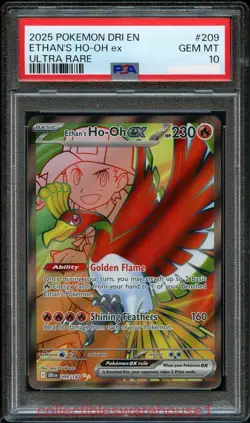 Pokemon Destined Rivals Ethan's Ho-oh ex 209 PSA 10 - Image 1