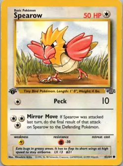 Pokemon TCG Spearow 62/64 Jungle MP - Image 1