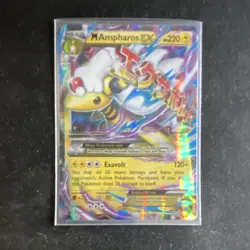 Pokemon M Ampharos EX 28/98 XY Ancient Origins Holo Ultra Rare 220 HP Card - Image 1