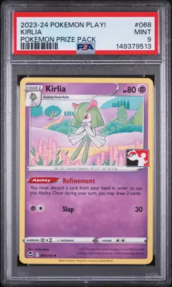 2023-2024 POKEMON PLAY! POKEMON PRIZE PACK #068 KIRLIA PSA 9 - Image 1