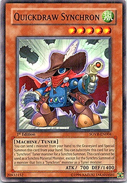 Quickdraw Synchron SOVR-EN004 Yu-Gi-Oh! Light Play 1st Edition - Image 1