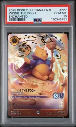 2025 DISNEY LORCANA EN 9-FABLED #227 WINNIE THE POOH ENCHANTED PSA 10 (Q751 - Image 1