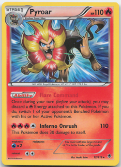 Pyroar 12/119 Holo Phantom Forces Pokemon Card NM - Image 1