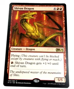Magic the Gathering Shivan Dragon Core Set 2019 300/280 Regular Rare Card - Image 1