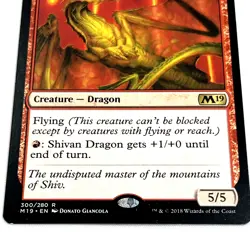 Magic the Gathering Shivan Dragon Core Set 2019 300/280 Regular Rare Card - Image 2